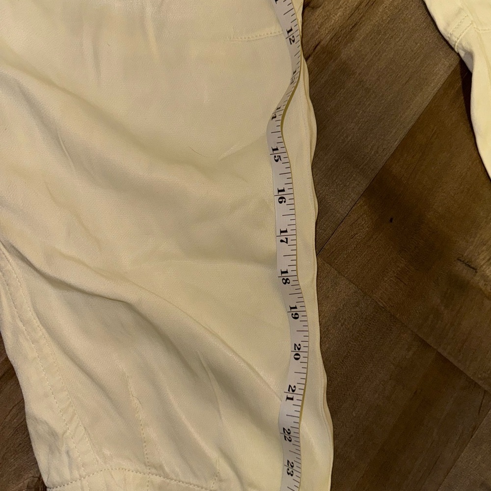 Anthropologie Cream Satin Utility trousers. Super soft, zero flaws. EUC - Picture 10 of 12